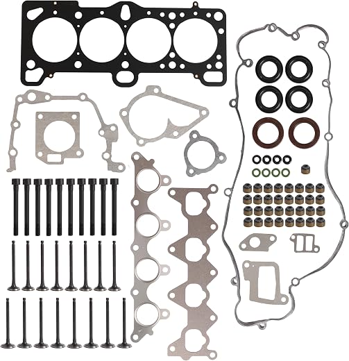 HS26224PT-1 Cylinder Head Gasket Set with Head Bolt & Intake & Air-Out Valve Kit, Compatible with Hyundai Accent for Kia R...