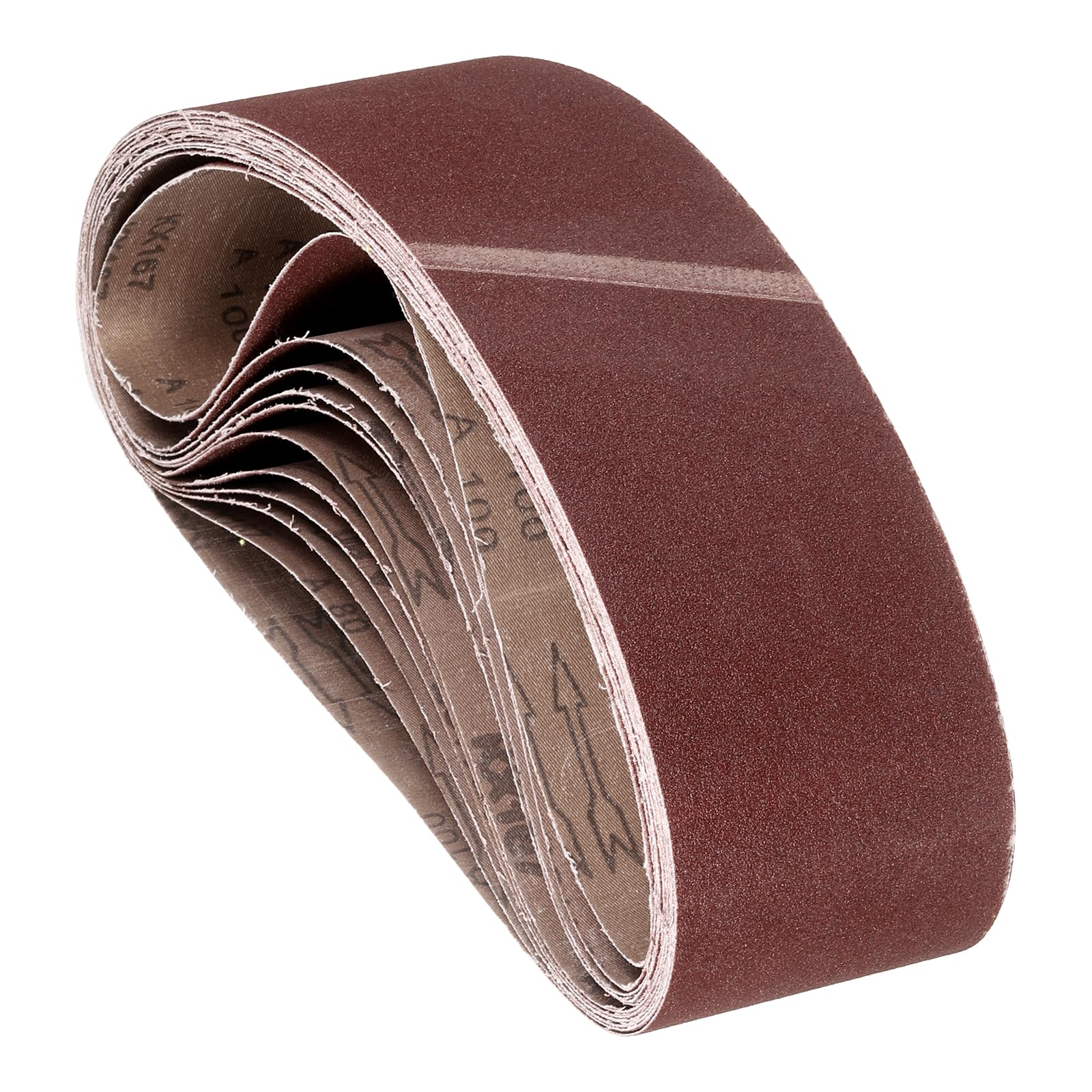 9 Pcs Sanding Belts 4 x 21 3/4 Inch 100 Grit Aluminum Oxide