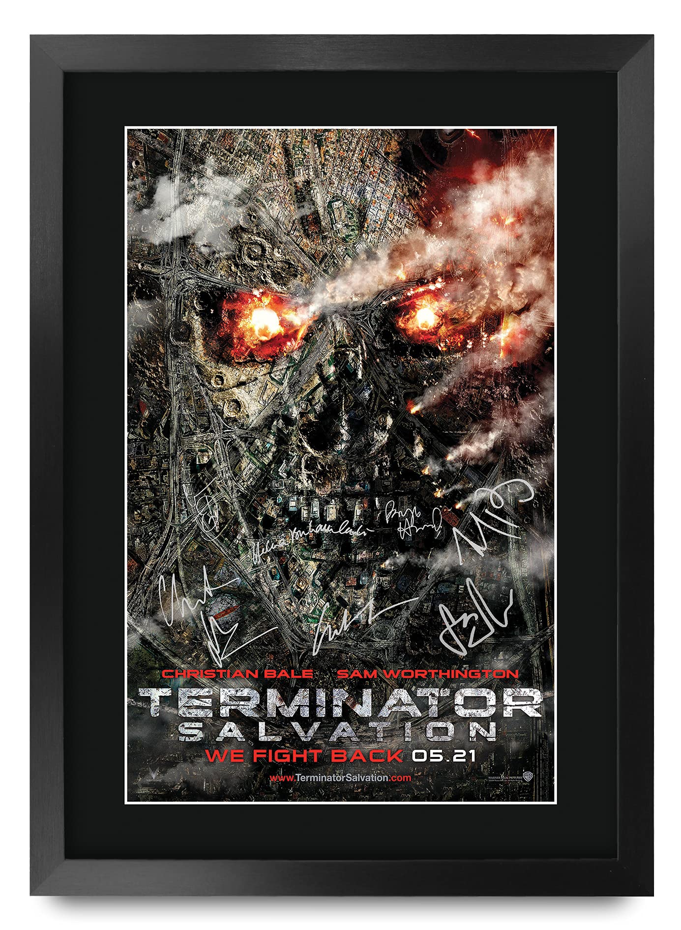 HWC Trading FR A3 Terminator 5 Salvation Schwarzenegger Gifts Printed Poster Signed Autograph Picture for Movie Memorabilia Fans - A3 Framed โ image 1