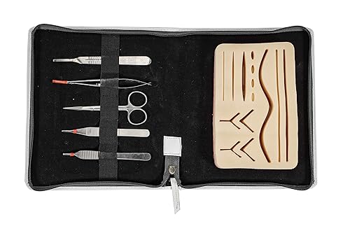 Meril Kit de práctica de sutura - habilidades microquirúrgicas para estudiantes de medicina, enfermeras, incluye almohadilla de sutura premium con