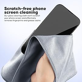 HOMEXCEL Microfiber Glass Cleaning Cloths 6 PK, Lint Free Streak Free, Reusable Microfiber Cleaning Cloth for Cleaning Windows, Glasses, Mirrors, Screens, Stainless Steel, and More, Grey-1416