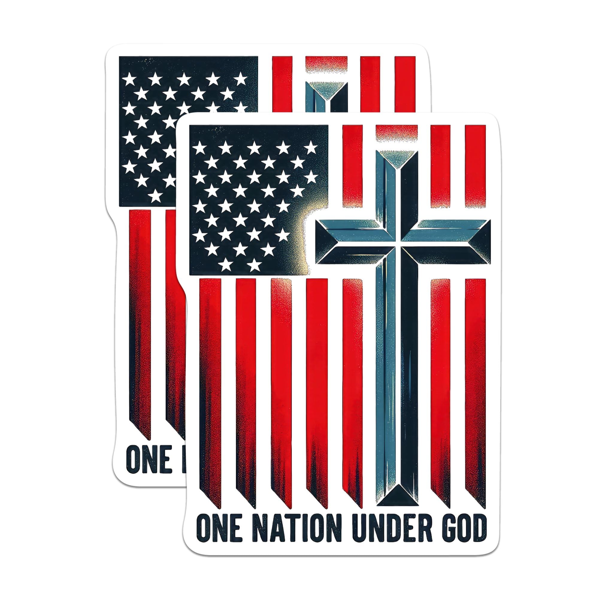 Aimant One Nation Under God lot de 2 magnets patriotiques de 12.7 cm pour voiture