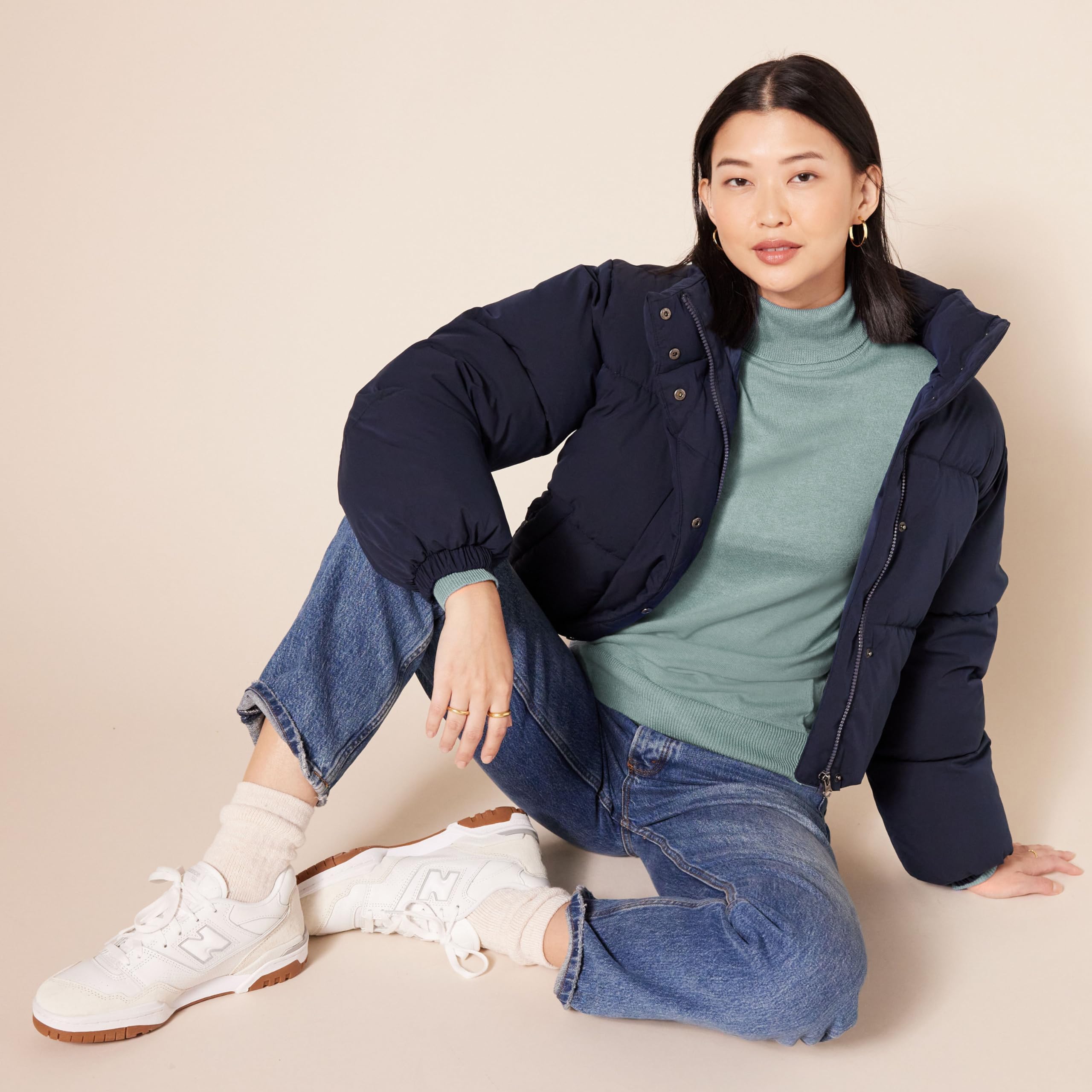 Amazon Essentials Donna Maglione A Collo Alto E Maniche Lunghe Leggero con vestibilità Classica (Taglie Forti Disponibili)