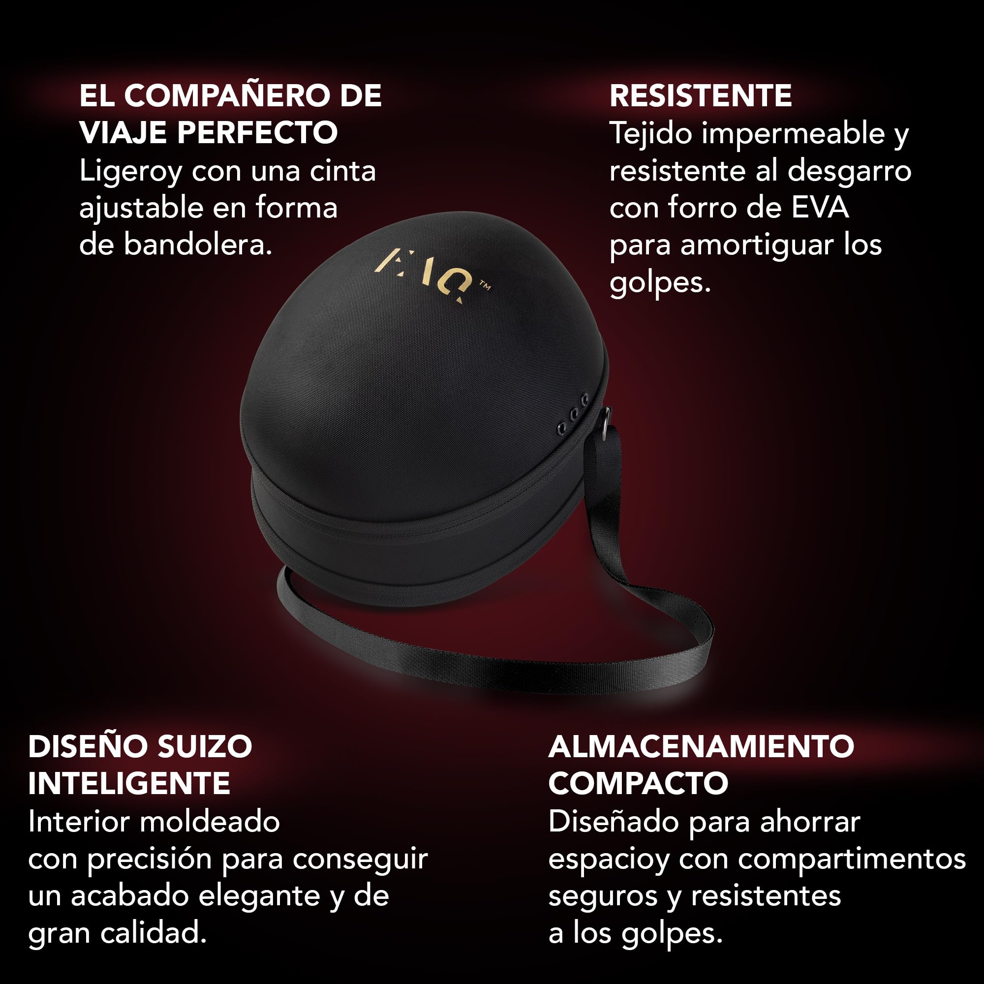 FAQ 200 Estuche de viaje - Funda duradera para las máscaras faciales de luz LED de skincare 201 202 - Estuche ligero para máscara LED para tratamientos antiedad