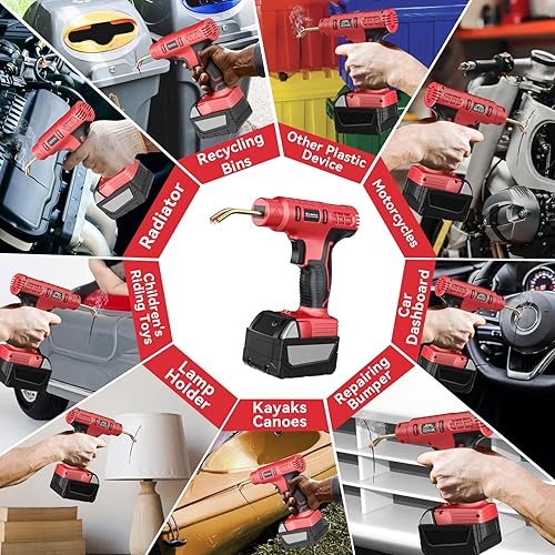 Miniatura 6 de Ecarke - Pistola de soldadura de plástico inalámbrica para batería Milwaukee de 18 V, herramientas automotrices portátiles de 120 W para máquina