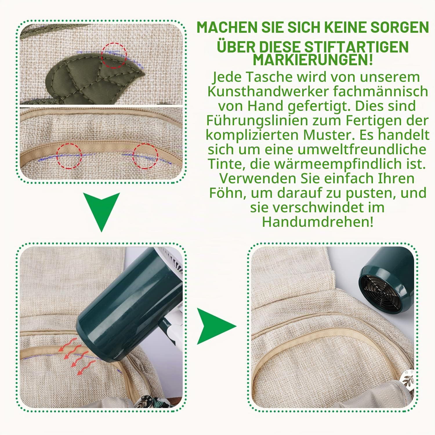 Umwandelbare Umhängetasche für Mädchen, handgefertigte Handtasche, wunderschöner, hochwertiger, lässiger Tages-Mini-Rucksack aus Segeltuch für Frauen in Grün