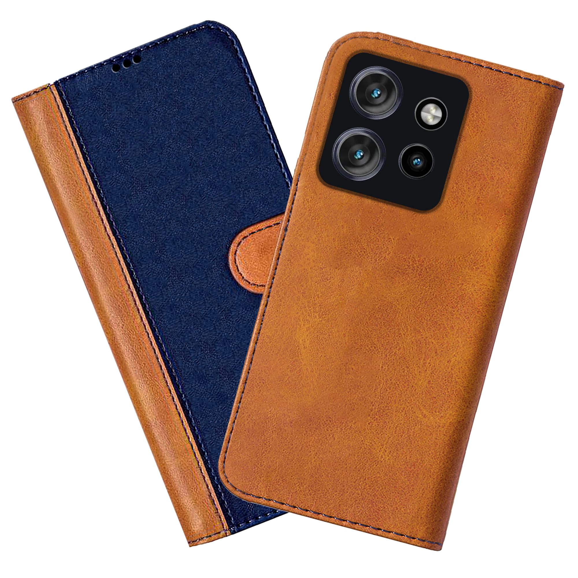 Knotyy Faux Leather Flip Cover for Motorola Edge 50 Neo 5G Inbuilt Stand and Inside Cards Pocket | Shockproof Stylish Cover | Dual-Colour | 360 Degree Protection | Magnetic Clutch Flip Cover (B0DHPLBFQH) Amazon Price History, Amazon Price Tracker