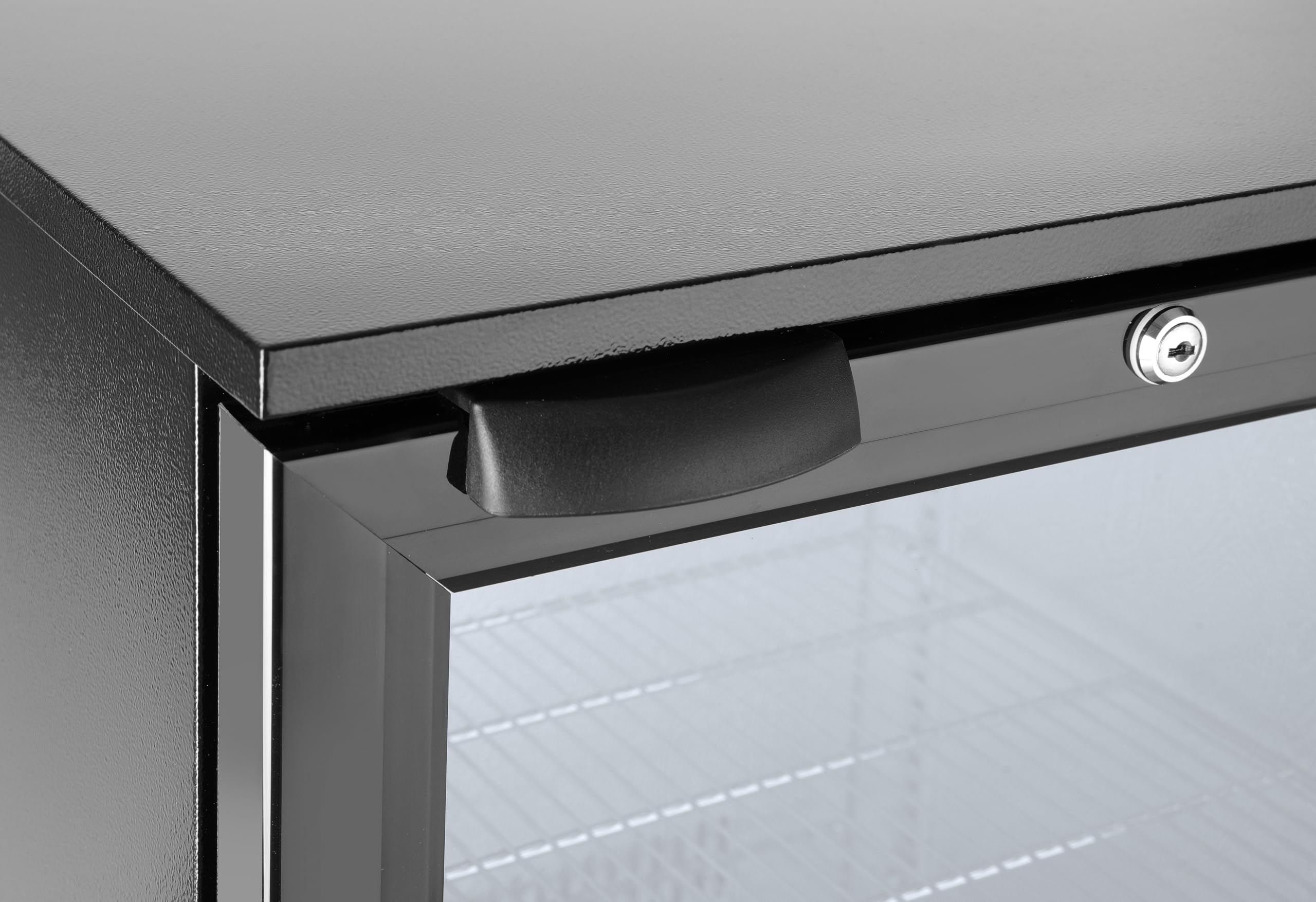 HENDI Refrigerador bajo mostrador para bebidas Arktic, 1 puerta, 86L, 0 a 10°C, 220-240V, 120W, 500x530x(H) 865mm, acero con recubrimiento en polvo negro