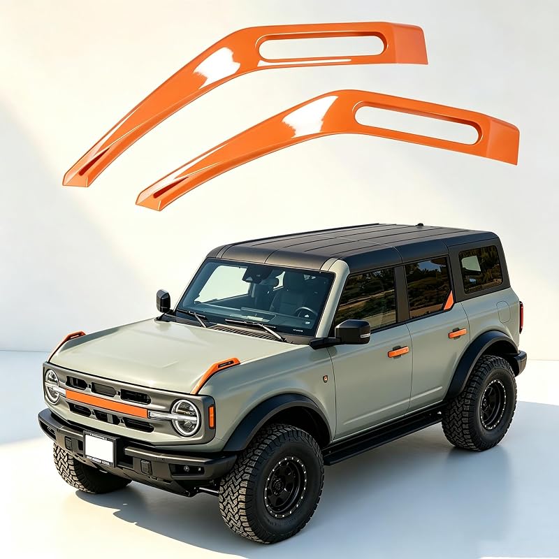Capas laranjas da dobradiça do capô sukemichi para Ford Bronco 2021–2026 – Par