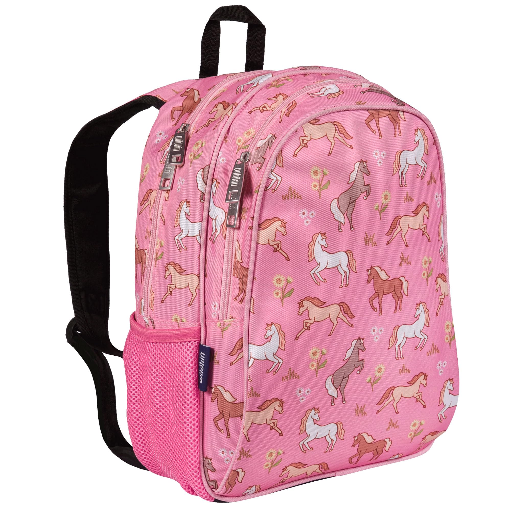 Wildkin 15-inch Kids Backpack – Durable, Padded, Adjustable for School & Travel - Wild Horses