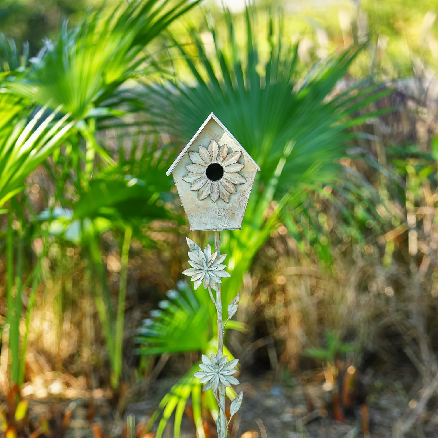 Large Bird Houses for Outside with Pole, Bird Houses for Outdoors with Stake for Garden Decor
