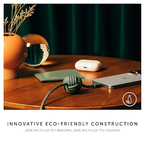 Miniatura 9 de Native Union Cable de anclaje de 240 W  Cable de carga trenzado reforzado USB-C a USB-C de entrega de energía 3.1 con nudo ponderado  para iPhone