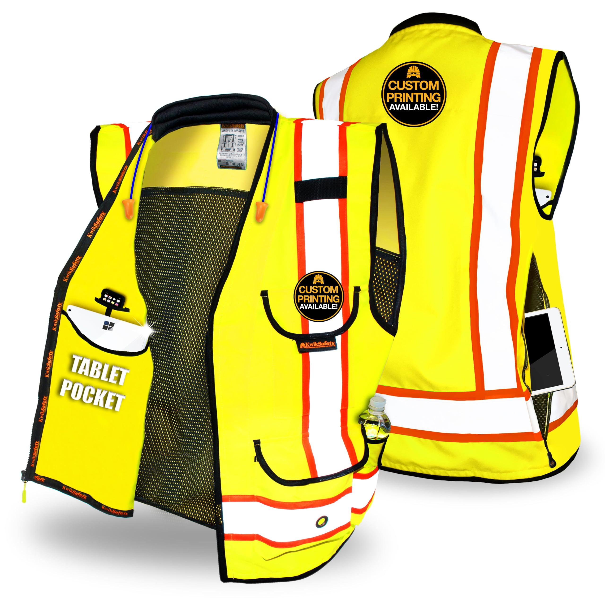 KwikSafety GODFATHER Safety Vest Class 2 & Class 3 ANSI OSHA Hi Vis Vest