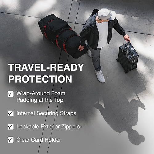 Vista 4 de Ghost Golf AWOL Golf Travel Bag for Airlines with Wheels - Soft Padded Golf Club Travel Cover Fits All Stand & Cart Bags - Lockable Zippers, Water