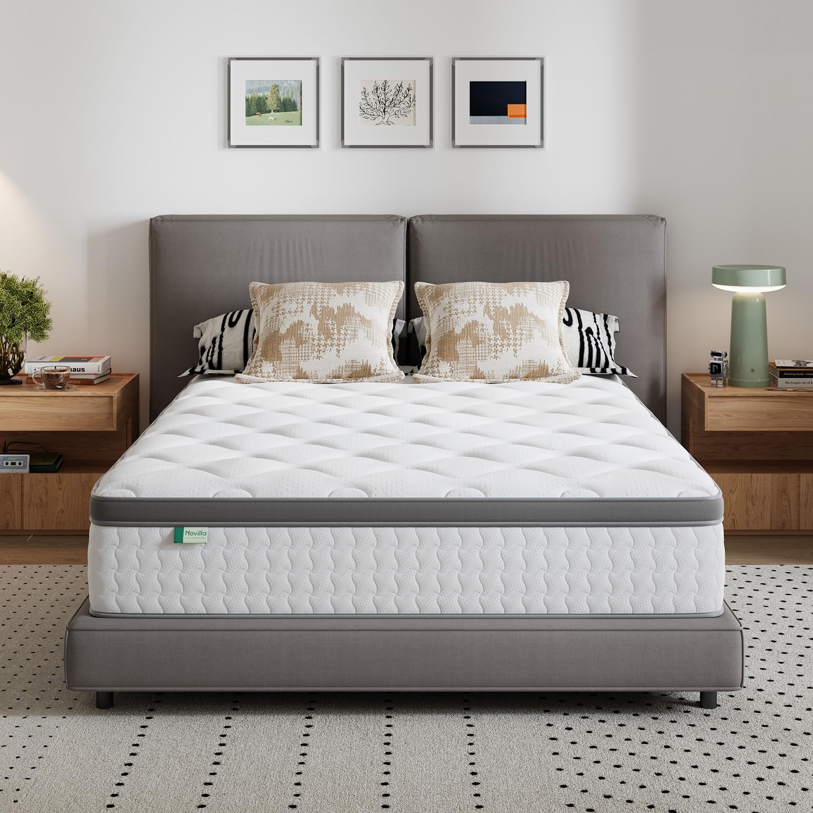 Novilla Matratze 140x200 cm 25 cm Höhe H3 mittelfest 7 Zonen Hybridmatratze | Taschenfederkernmatratze mit Komfortschaum Passt sich Körperformen natürlich an, Atmungsaktiver Unterstützung, Oeko-TEX®