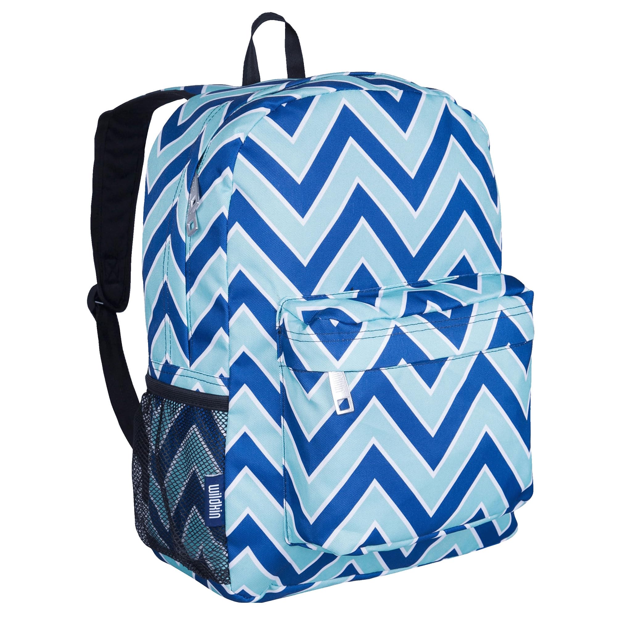 Wildkin 16-inch Kids Backpack – Durable, Padded & Spacious School Bag for Boys & Girls - Chevron Blue