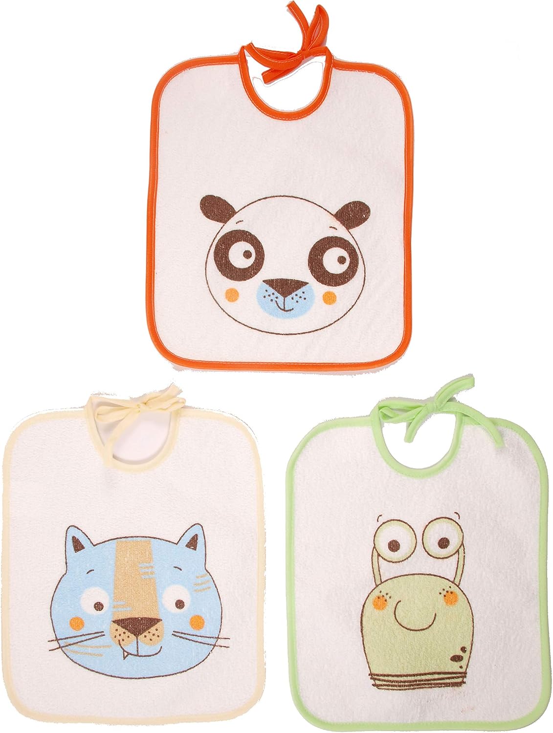 Ti TIN Pack of 7 Waterproof Baby Bibs, 23x27 cm | bib with Ribbon Closure for Babies from 6 to 18 Months, 73% Cotton - 27% Polyester Vinyl Lining, Pack of 7 Different Animals - Image 5
