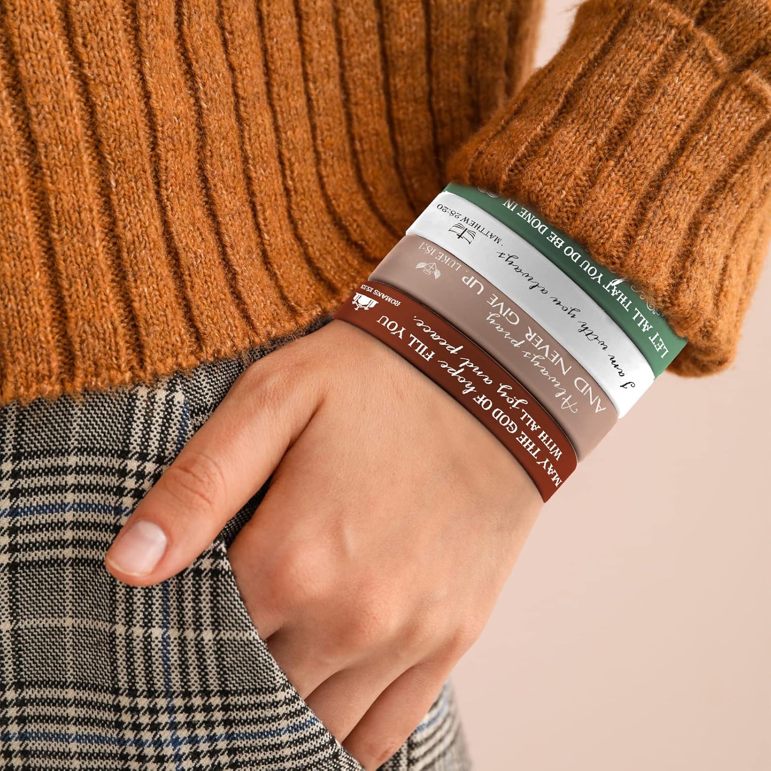 Roowest 200 Pcs Christian Silicone Wristband Bulk Gifts Bible Verse Bracelet Religious Rubber Wristband Inspirational Gift for Grandparents Kids Church Activities - Image 3