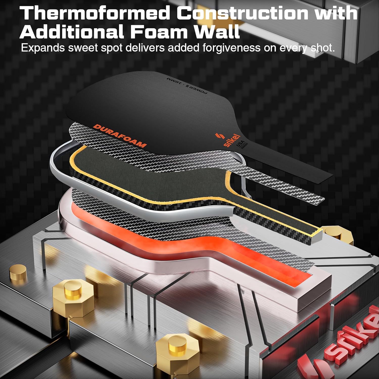 DuraFoam Pickleball Paddle – T700 Carbon Fiber Professional Pickleball Paddle,100% Foam Core Racket for Consistent Shots,Power & Control - Image 3