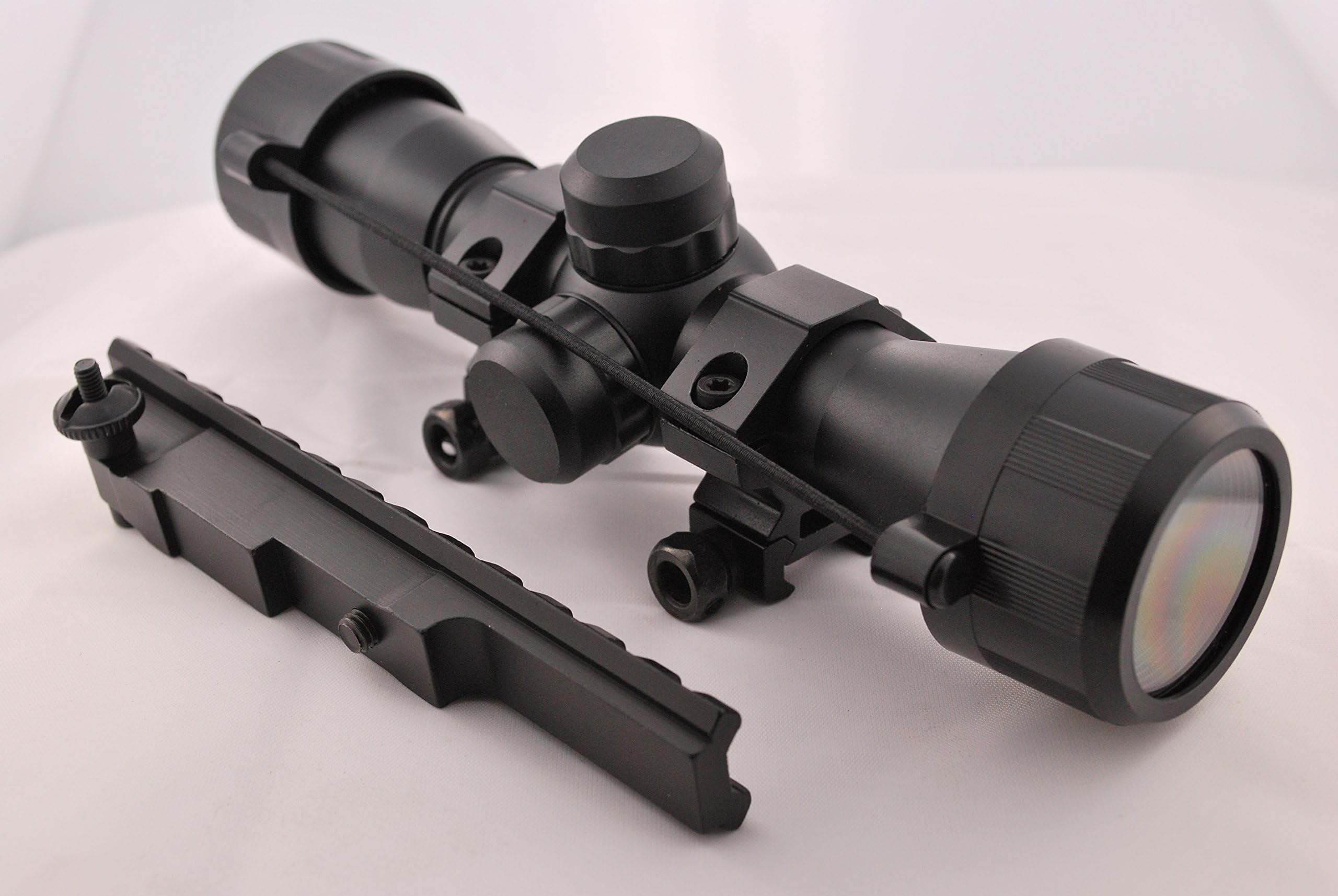 US-Deals Tactical 4x32 Compact Scope with Rangefinder Reticle and Scout Rifle Scope Mount for Mauser K98