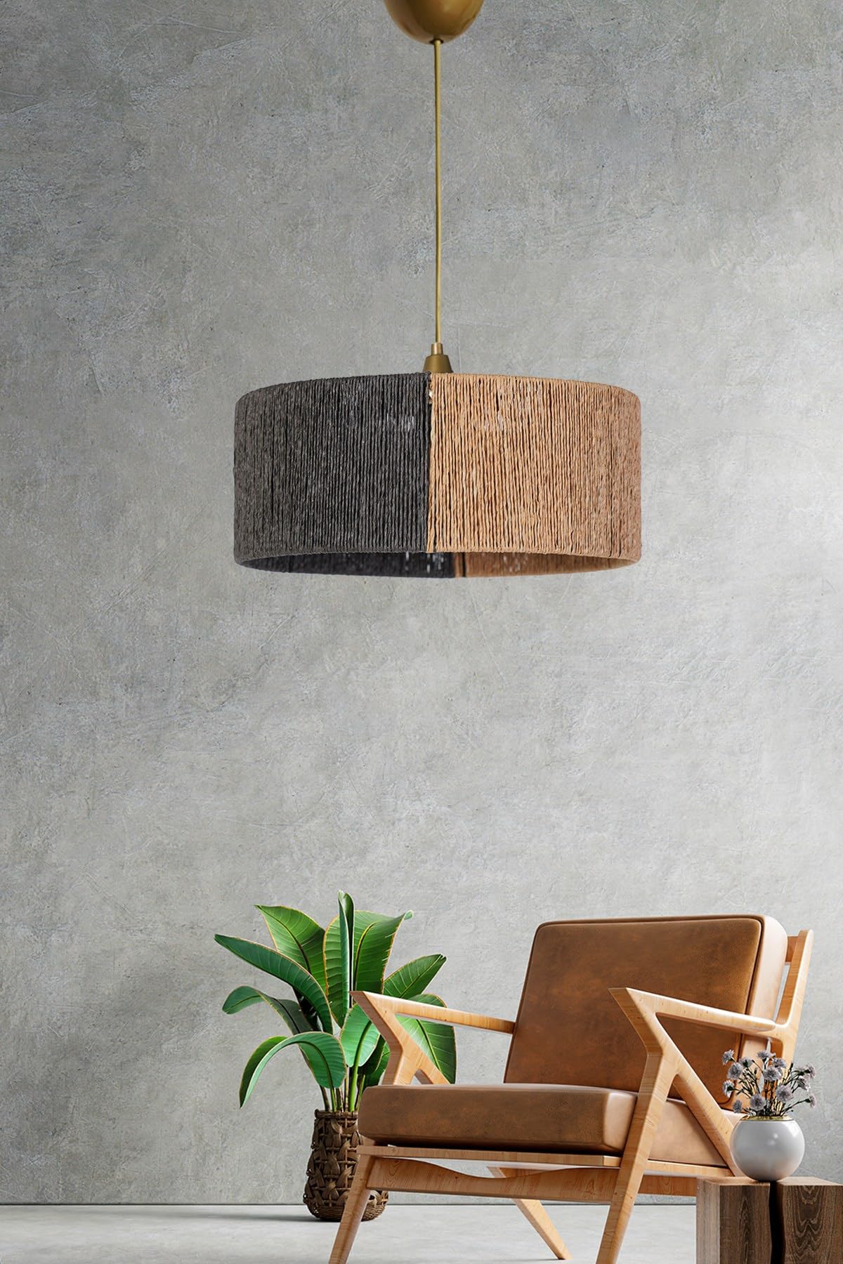 Lustre gris Opviq E27 30cm avec corps en plastique robuste pour plafond