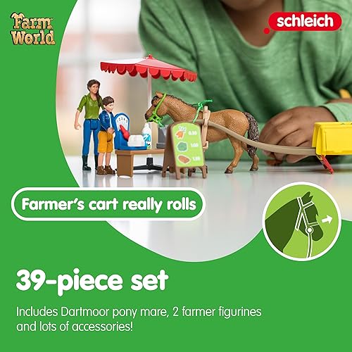 Miniatura 3 de Schleich Farm World, juego de 21 piezas, juguetes de granja para niñas y niños de 3 a 8 años, soporte de granja móvil Sunny Day (42528n)