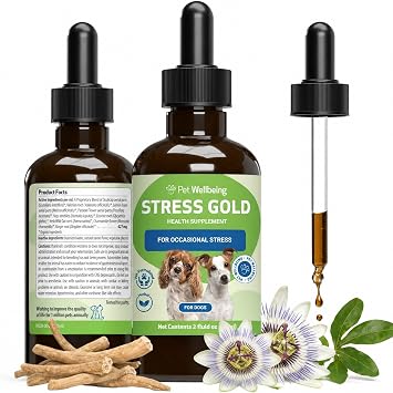 Pet Wellbeing Stress Gold for Dogs - Situational Stress Support, 2 oz