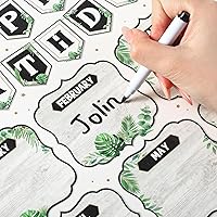 Vista 6 de Zhanmai Cartel de 2 tablas de cumpleaños para el aula, juego de tablones de anuncios de cumpleaños de 12 x 18 pulgadas, calendario de aula laminado