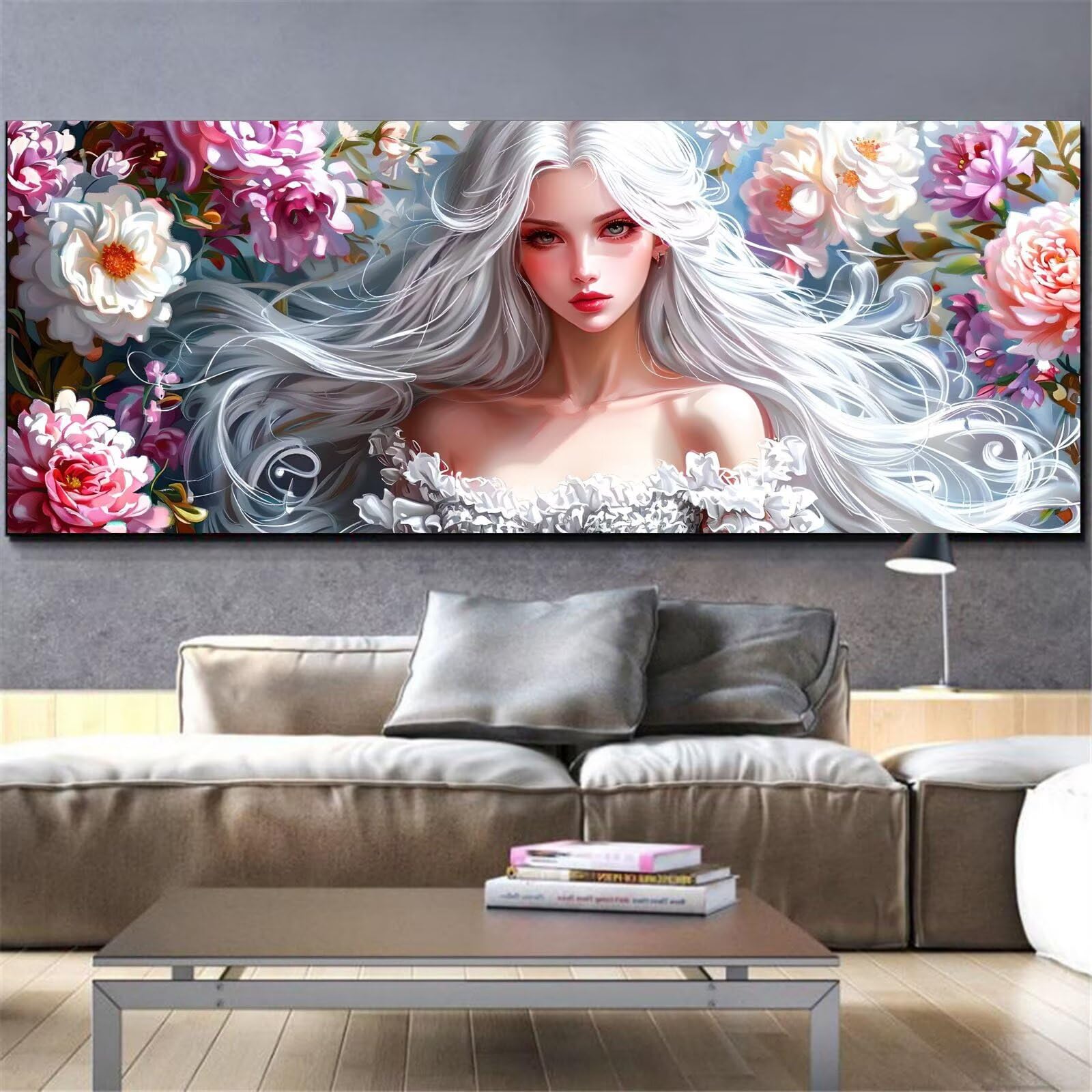 Grand format broderie diamant fleur 50x150cm, kit complet de loisirs créatifs de qualité supérieure - 8