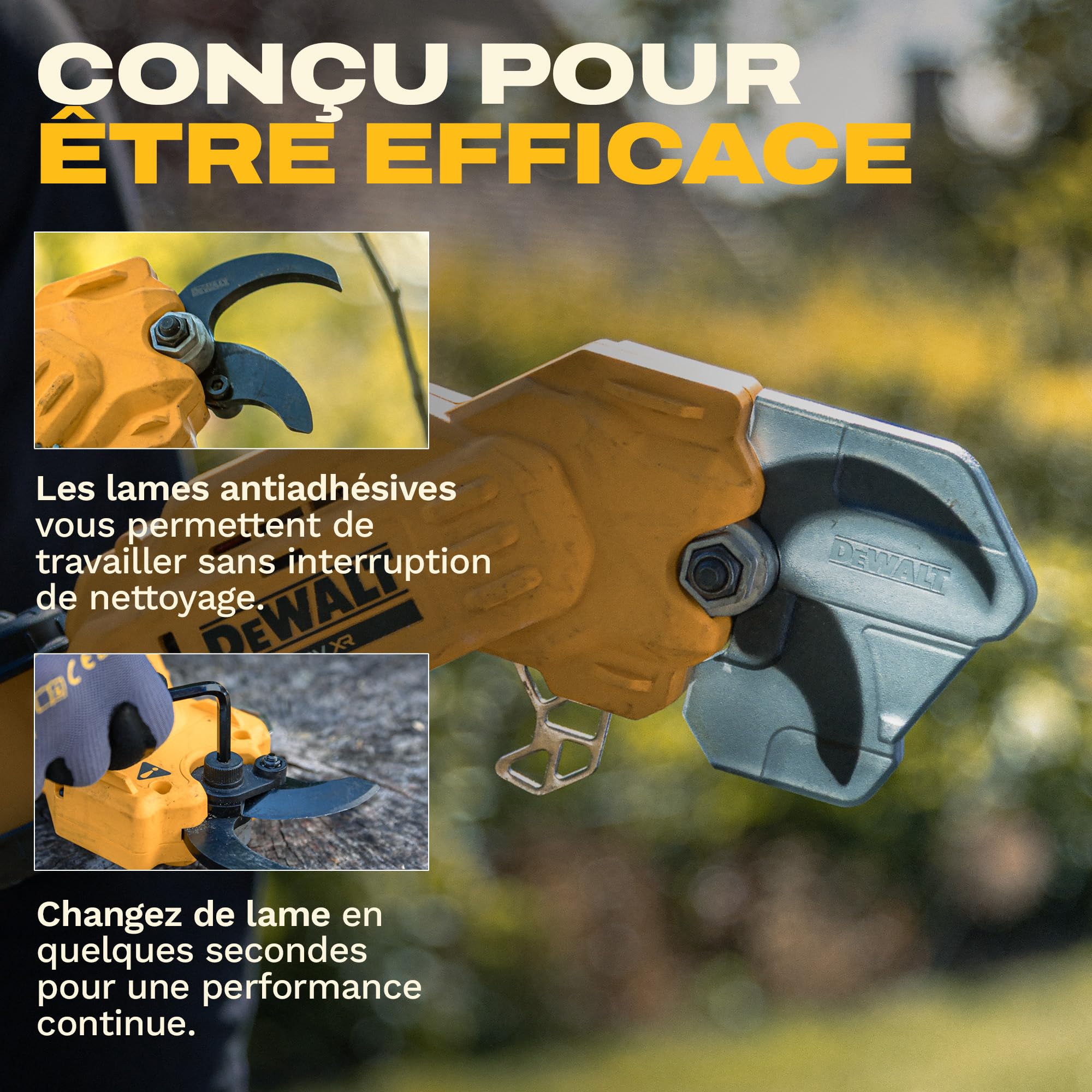 DEWALT 18V XR Élagueuse sur Perche Professionnelle ; Puissance et précision pour la coupe des branches en hauteur, Outil seul, DCMPP569N-XJ