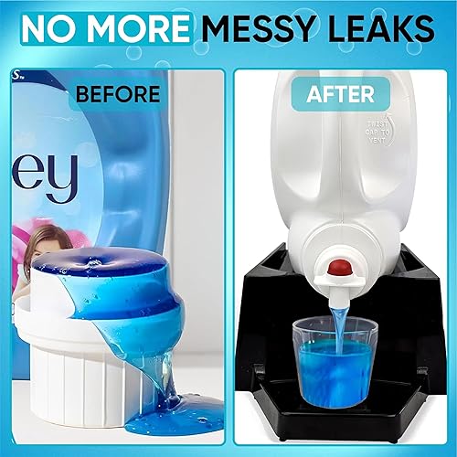 Miniatura 9 de Skywin Soporte de detergente de madera para ropa  Dispensador de jabón de madera  Soporte para botellas de lavandería de madera  Soporte para tazas