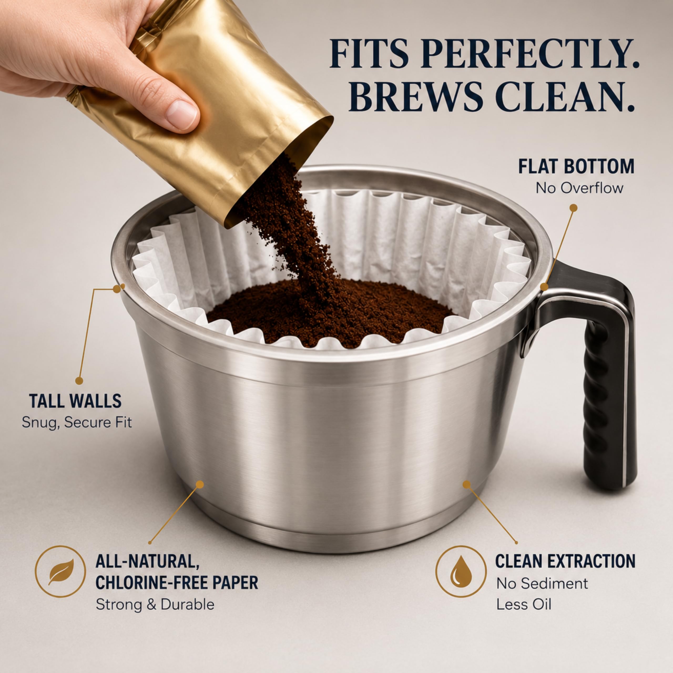 Katy's Extra große Kaffeefilter, Premium-Kaffee- und Teefilter für Restaurants, Cafés und mehr, 31,8 x 11,4 cm, kein Überlaufen, kein Reißen, 250 Stück Großpackung