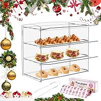 Vista 7 de Vitrina de acrílico para panadería, pastelería, vitrina de 19 x 9 x 15 pulgadas, vitrinas de mostrador de exhibición de acrílico, estante
