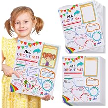 Aulock 24pcs All About Me Posters for Elementary School, Teacher Supplies