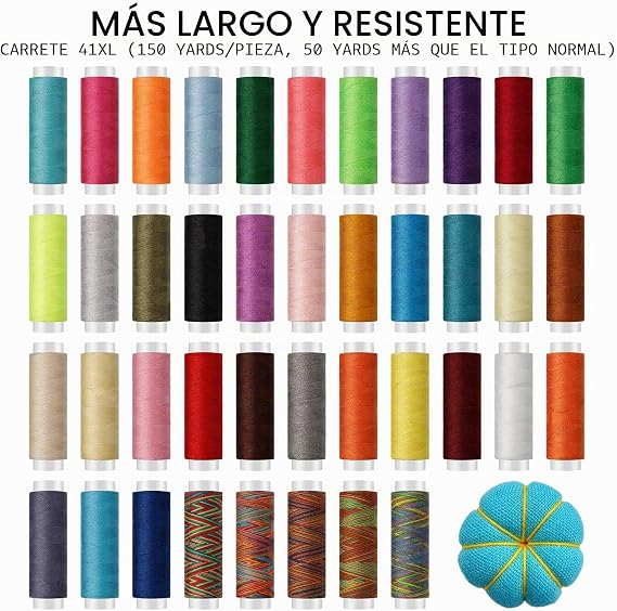 MARQUEEN Professional Sewing Kit, 200 Supplies Including Tailoring Scissors, 41 XL Spools and 30 Needles