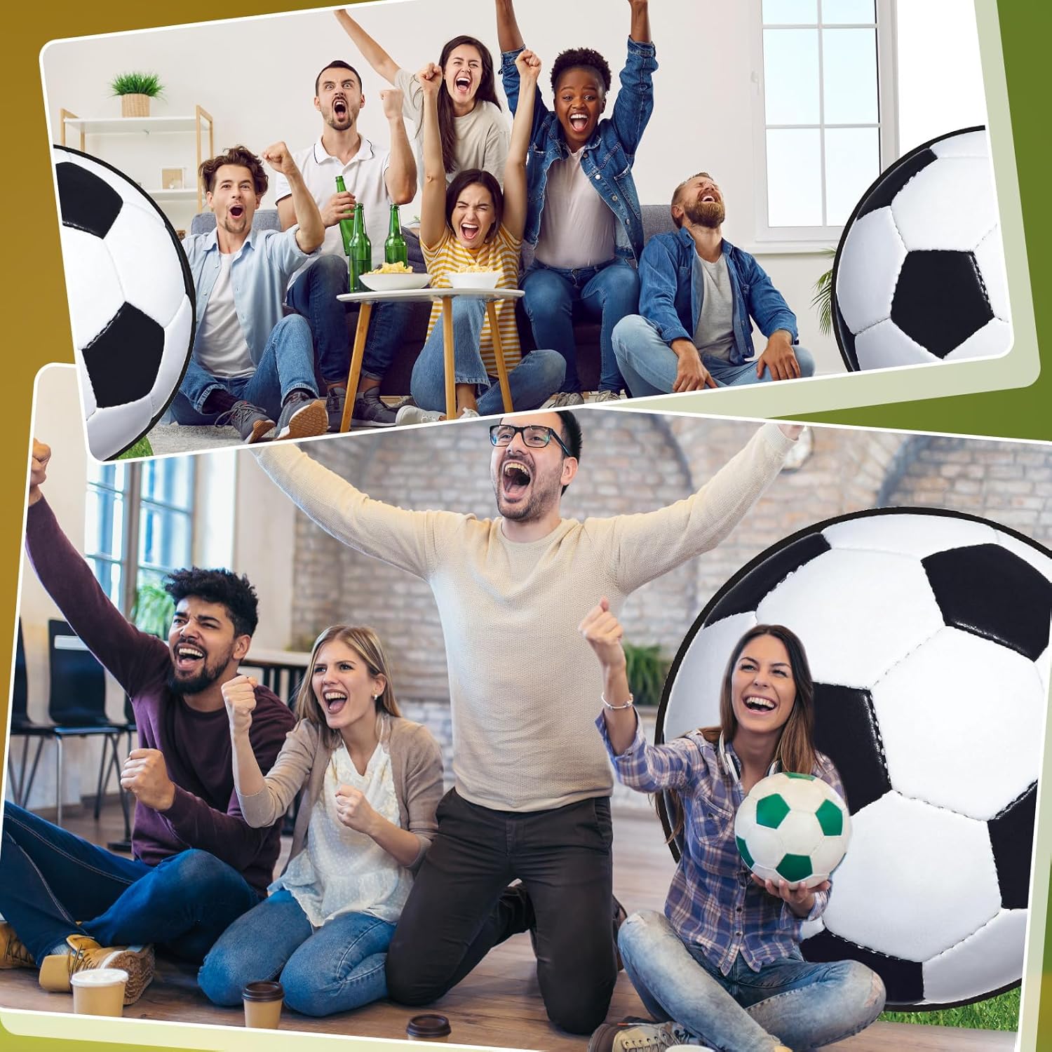 Chunful 3.3 ft Soccer Ball Cardboard Cutout Stand up Life Size Sports Theme Party Decoration Balls Party Photo Props Backdrops for Game Day Baby Shower Birthday Parties Supplies