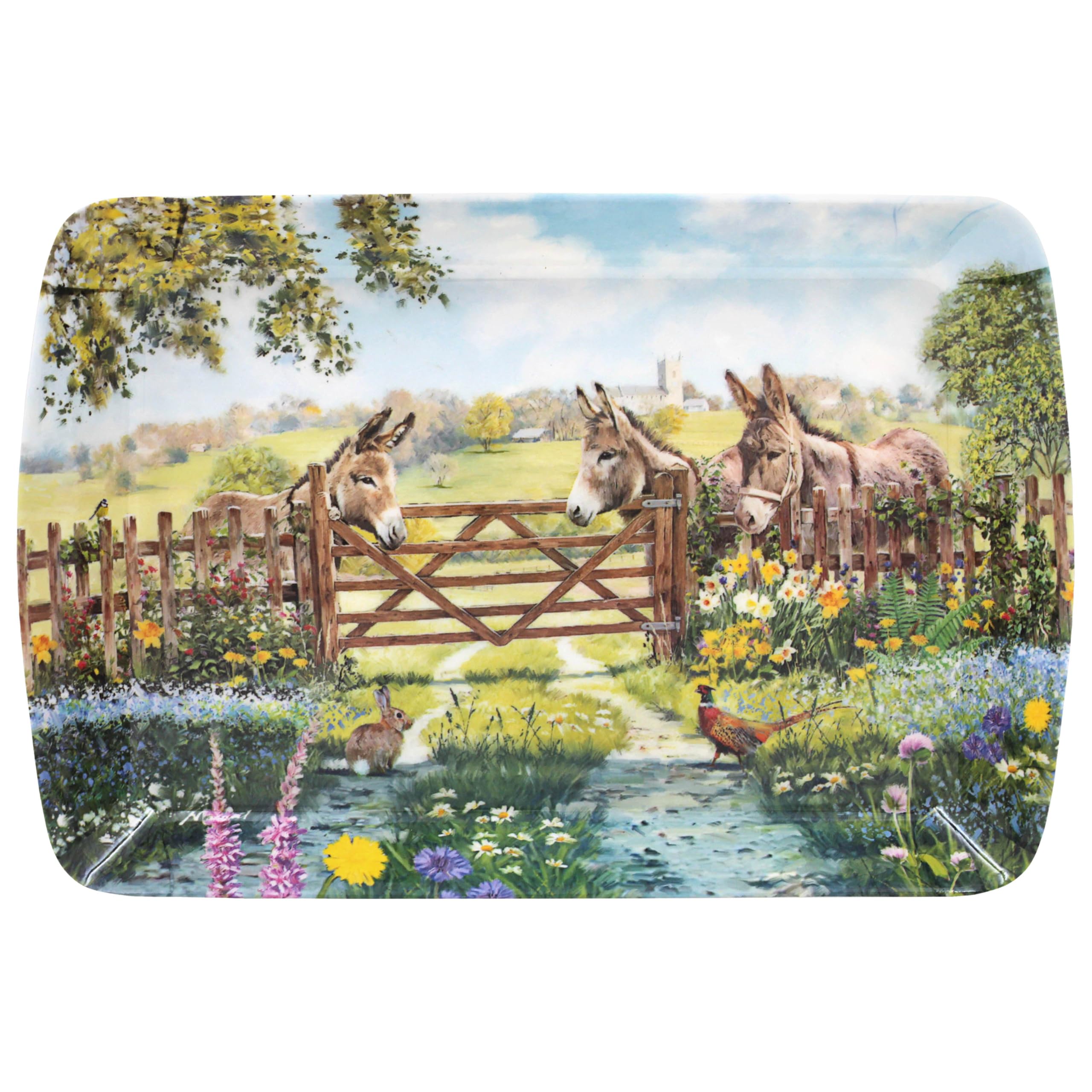 The Leonardo Collection Donkey Tray Small Macneil Studios For Kitchen & Home | Non Slip Serving Tray For Food | Serving Platter For Lunch & Dinner | Plastic Trays For Tea & Serving Dishes