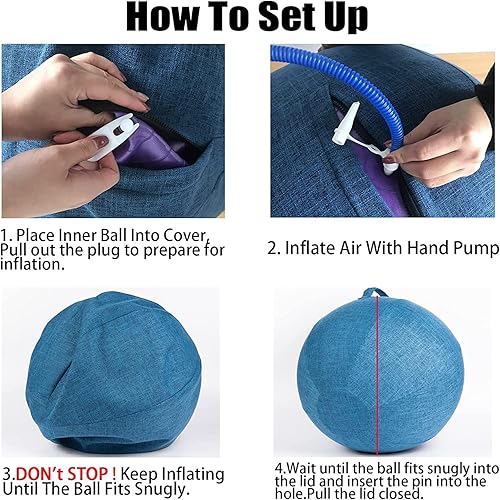 Miniatura 4 de Mega Ball Cover - Funda extra grande de entrenamiento equino de 25 pulgadas para caballos perros, incluye prácticas asas de transporte (azul)