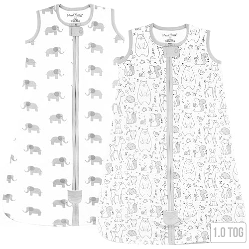 Miniatura 4 de Saco de dormir para bebé 1.0 TOG, manta portátil de algodón orgánico para bebé con cremallera bidireccional, saco de dormir de transición para bebé