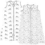 Baby Sleep Sack 1.0 TOG, Organic Cotton Baby Wearable Blanket with Two-Way Zipper, Swaddle Transition Baby Sleeping Bag, All-Season Sleep Sack for Newborn Infant Toddler Boy Girl, 2-Pack, 0-6 Month