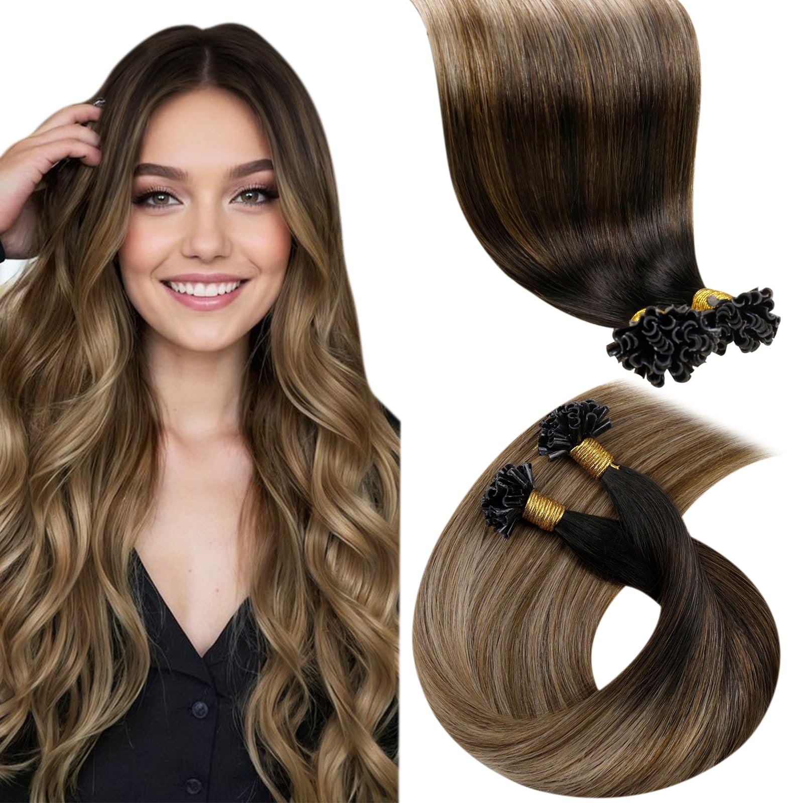 LaaVoo Nano Hair Extensions Real Human Hair Blonde Nano Beads Hair Extensions Platinum Blonde Invisible Nano Ring Straight Remy Hair 50g 50s 14 Inch #60 — view 15