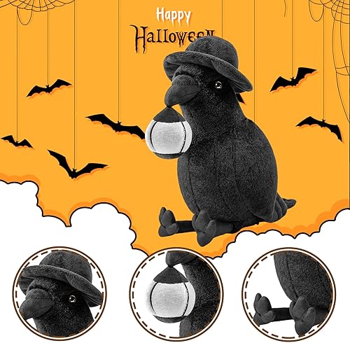 Miniatura 2 de ZHONGXIN MADE Juguete de peluche de cuervo  Animales de peluche luminosos de 10 pulgadas, lindos muñecos de cuervo, pájaro, cuervo, juguetes de