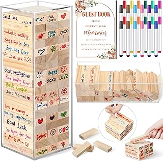 Rustic Wooden Block Guest Book Alternative (80 Pcs) for Receptions