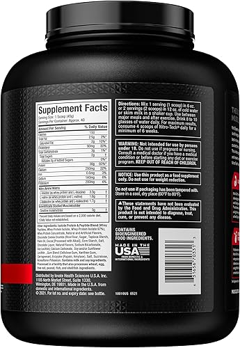 Miniatura 7 de MuscleTech Nitro-Tech - Proteína aislada y péptidos de suero de leche en polvo  creatina pganancia y construcción muscular phombre y mujer nutrición