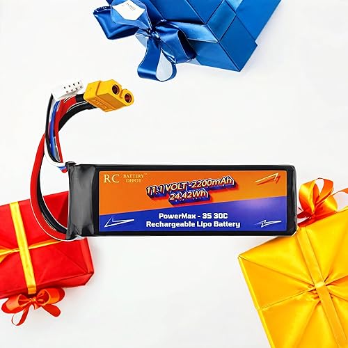 Miniatura 9 de 11.1V 2200mAh 3S 30C XT60 Plug RC Batería de polímero de litio (LiPo) para juguetes RC, barcos, coches, aviones, batería LiPo de alta capacidad