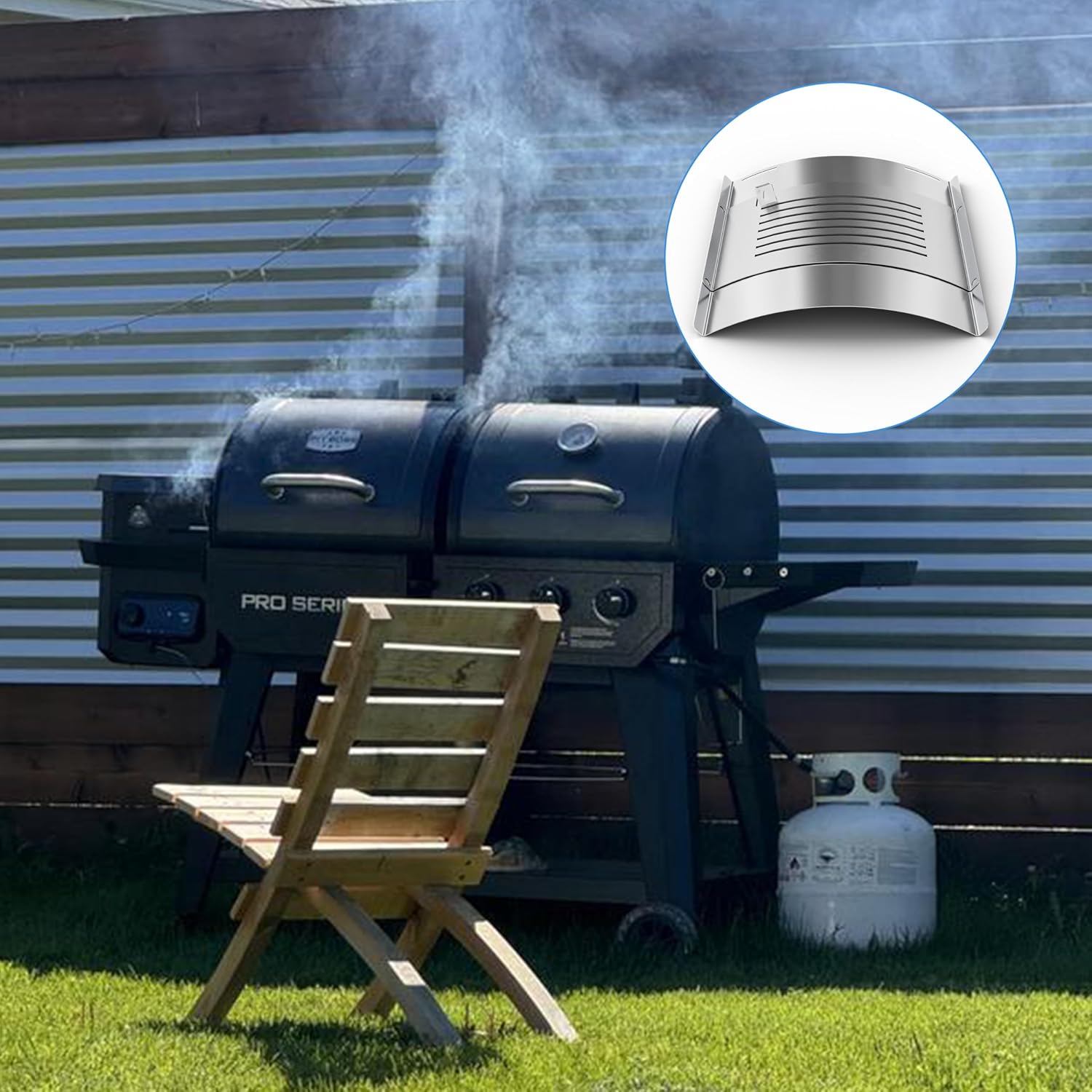 Flame Broiler Kit for Pit Boss PB1230, PB1100PSC1/2/3, PB1230CC, PB600PS1, PB500SP, PB550G Pellet Smoker, Replacement Heat Deflector Diffuser & Slide Cover, Pit Boss Grill Parts
