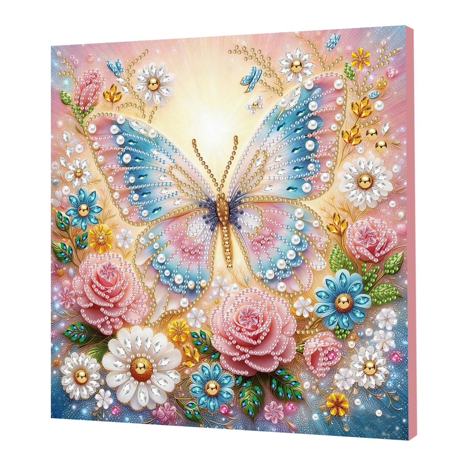 5D Pearl Painting Kits with Frame, 25x25cm DIY Pearl Gem Art Diamond Painting Kits for Adults Beginners, Creativity Pearls Dot Paintings, Home Decor Gift Diamond Dots Paintings Picture Arts Craft-03