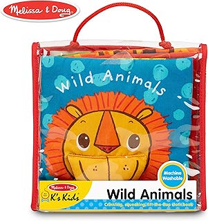 Melissa & Doug Libro Suave de Actividades para bebé - Animales Salvajes