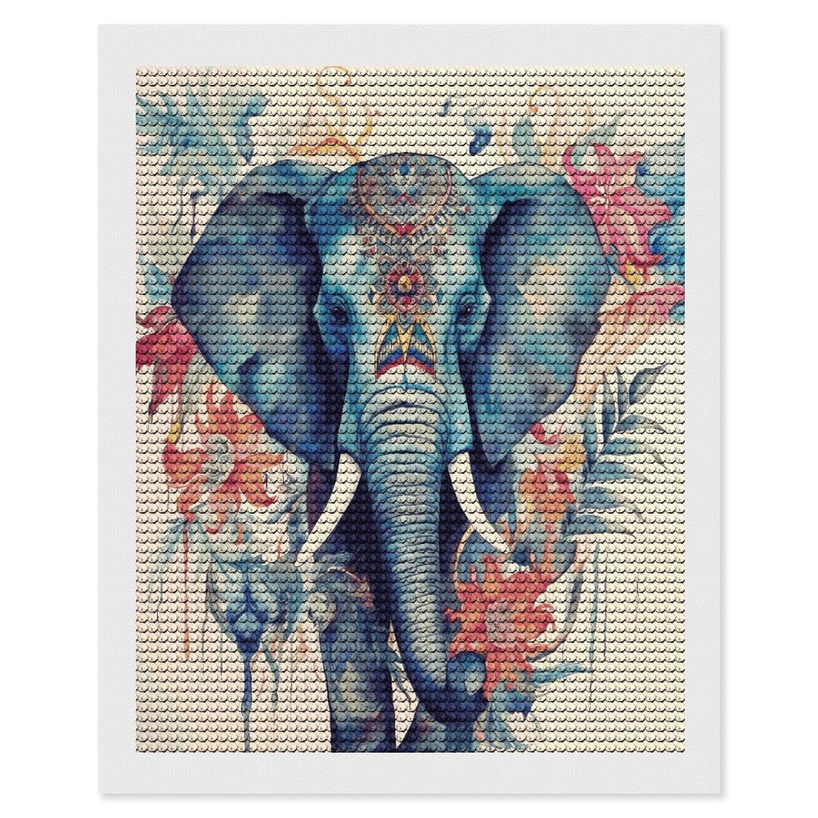 JTREHY Peacock Feathers Elephant Diamond Art Kits Personalized DIY Round Diamond Painting Kits for Beginner Full Drill Diamonds Dots Paintings for Adults Gem Art Crafts Home Decor