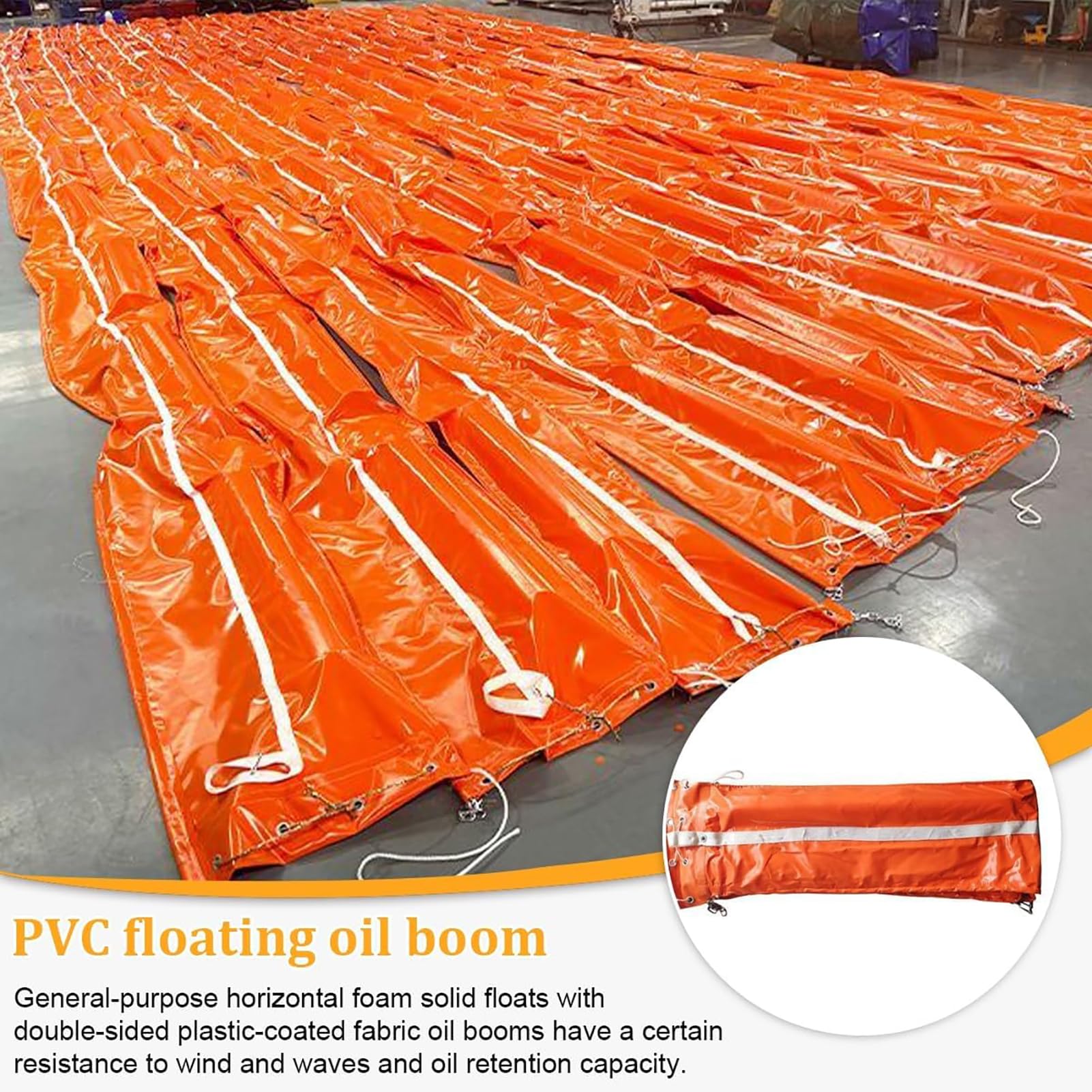 Barrage Flottant Anti-Pollution en PVC, résistant à l'usure H75cm/29.5in